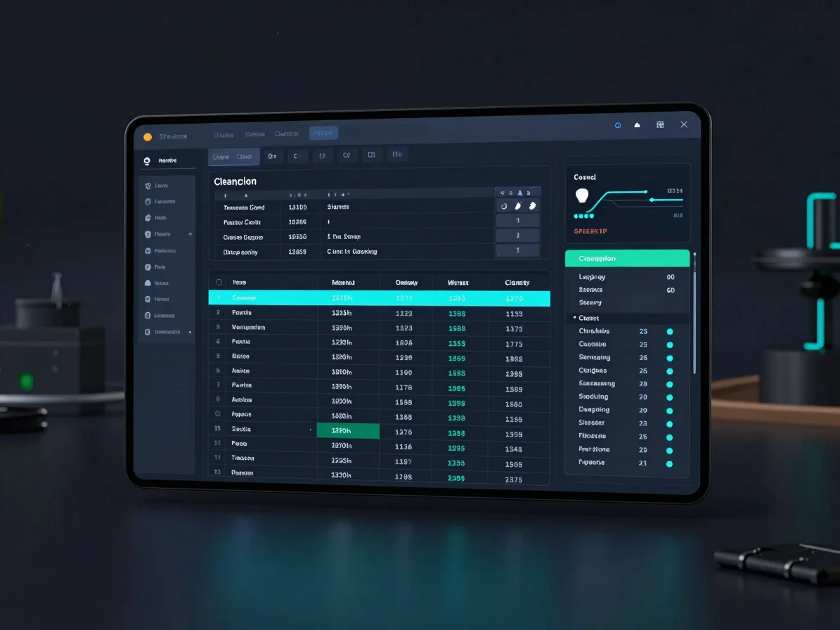 Conceptual screenshot of a spreadsheet software with data cleanin